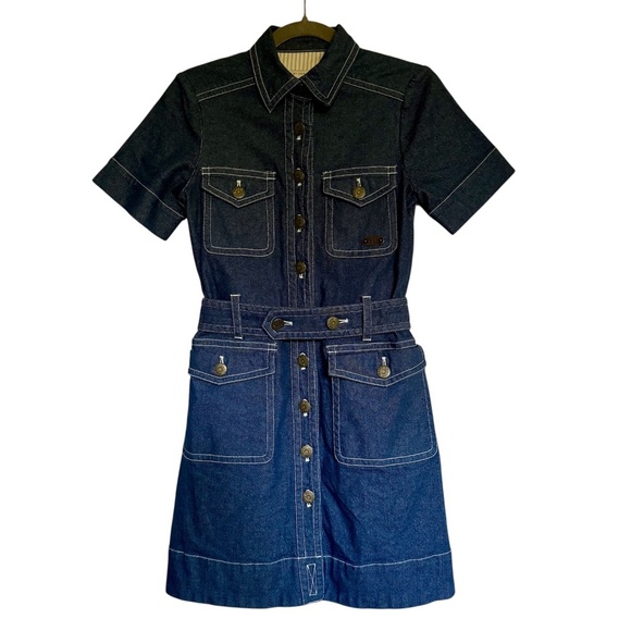 Marc By Marc Jacobs Denim Jean Button Dress with Belt Size 0 - Picture 1 of 11